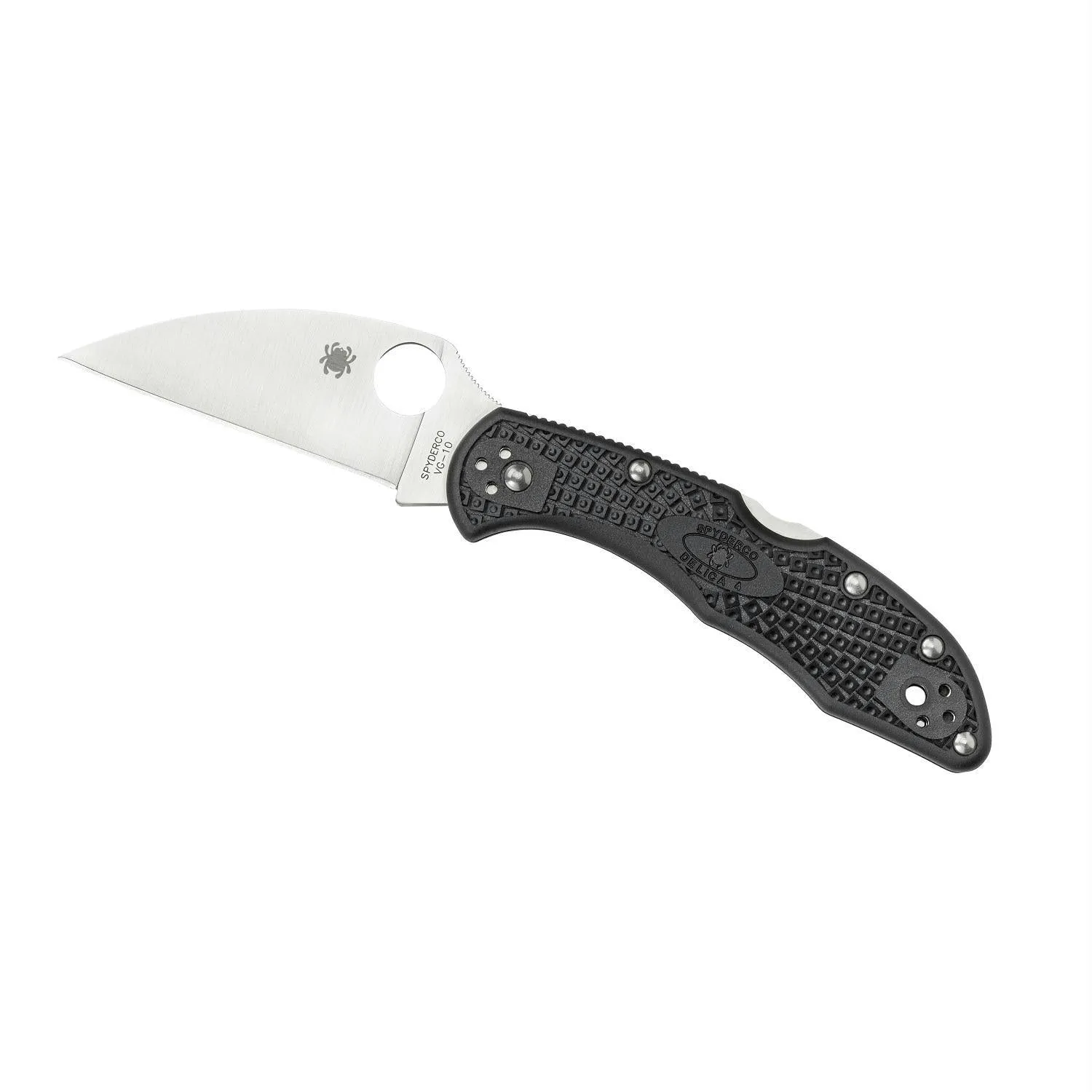 Spyderco Delica 4 Black FRN Plain Wharncliffe Folding Knife