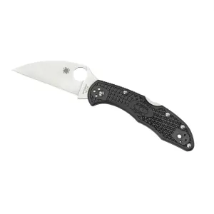 Spyderco Delica 4 Black FRN Plain Wharncliffe Folding Knife