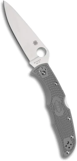 Spyderco Endura 4 Lightweight Signature Knife with 3.80" VG-10 Steel Blade and Gray FRN Handle - PlainEdge - C10FPGY