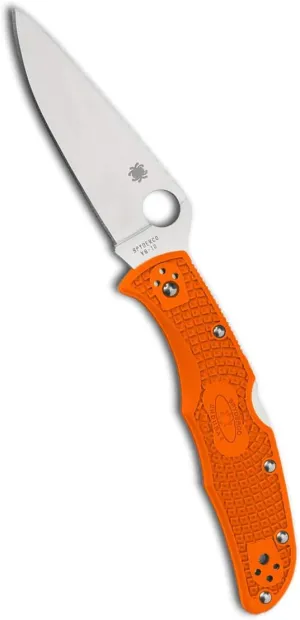 Spyderco Endura 4 Lightweight Signature Knife with 3.80" VG-10 Steel Blade and Orange FRN Handle - PlainEdge - C10FPOR
