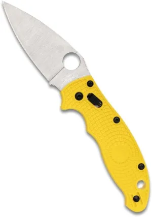 Spyderco Manix 2 Lightweight Salt Folding Utility Pocket Knife with 3.37 Inch CPM MagnaCut Steel Blade and Yellow FRCP Handle - PlainEdge - C101PYL2
