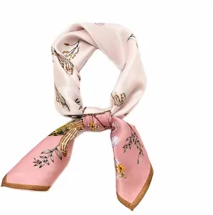 Square 100% Silk Scarves - 21" x 21" - Digital Printed Neckerchief Lightweight Scarf（4 Colors Available）