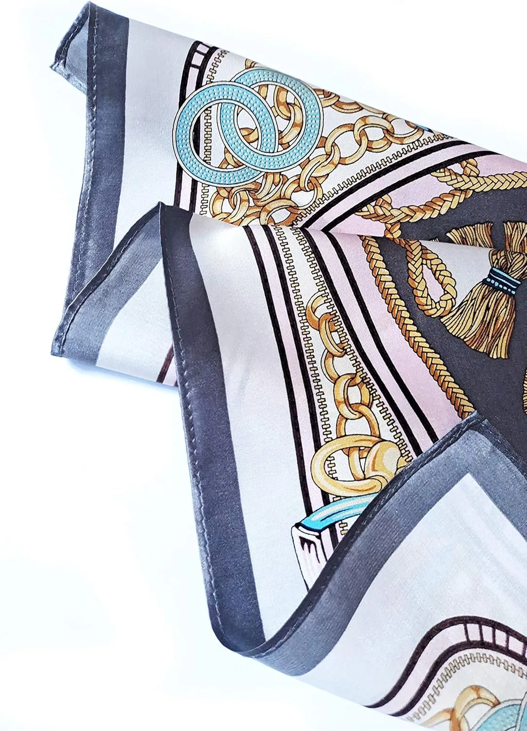 Square 100% Silk Scarves - 21" x 21" - Digital Printed Neckerchief Lightweight Scarf