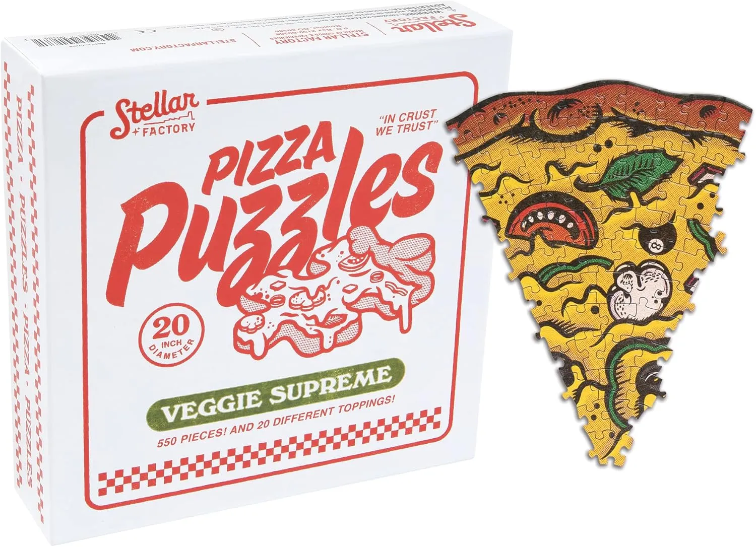 Stellar Factory Pizza Puzzles: Veggie Supreme - A Challenging & Cooperative 550-piece Jigsaw Puzzle