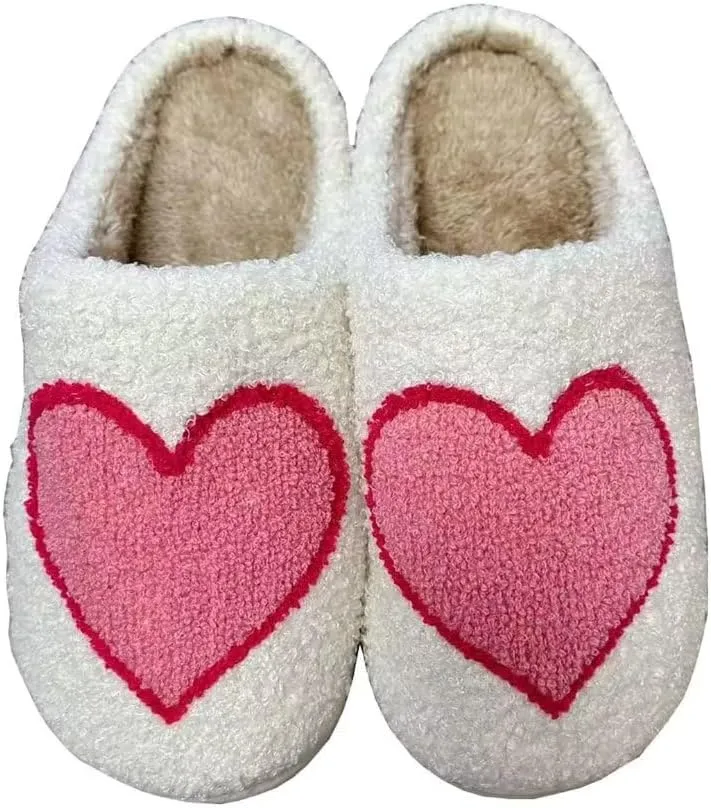 Strawberry Cotton Slippers - Cherry, Love Heart, Cowboy Boot, Fox Cat Designs - Women's Men's Vintage Memory Foam Indoor Household Cloud Slip-On