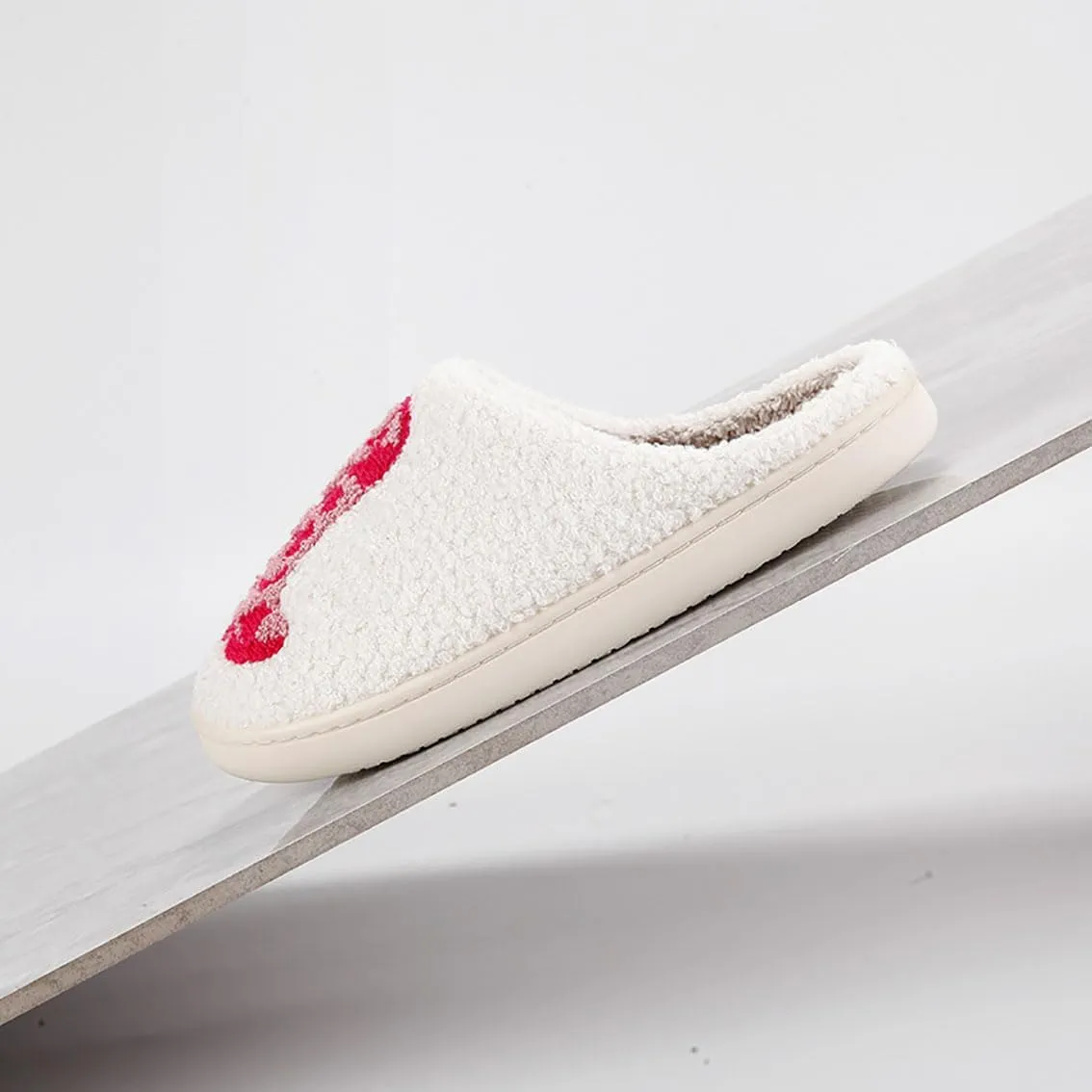 Strawberry Cotton Slippers - Cherry, Love Heart, Cowboy Boot, Fox Cat Designs - Women's Men's Vintage Memory Foam Indoor Household Cloud Slip-On