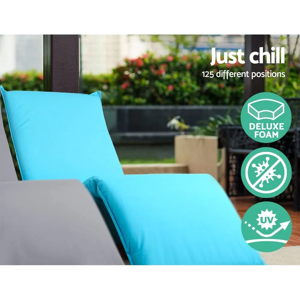 Sun Lounge Lightweight Adjustable Pool Blue