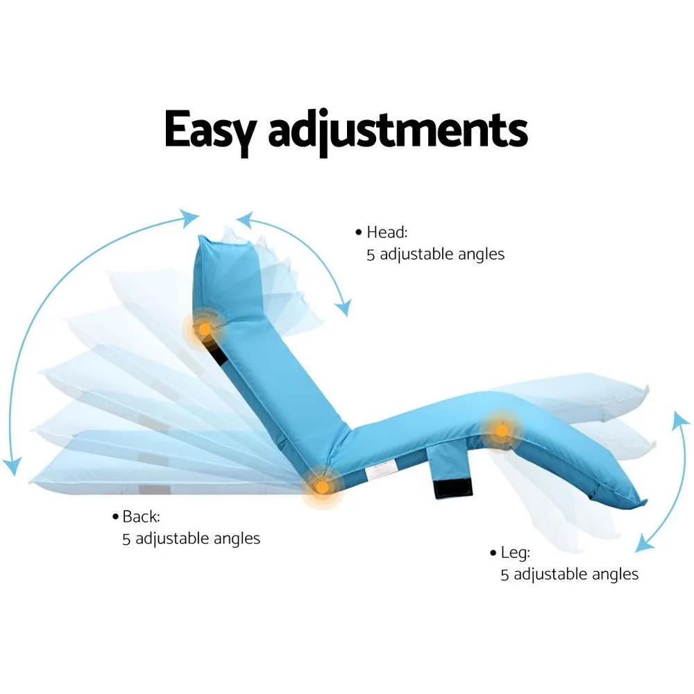 Sun Lounge Lightweight Adjustable Pool Blue