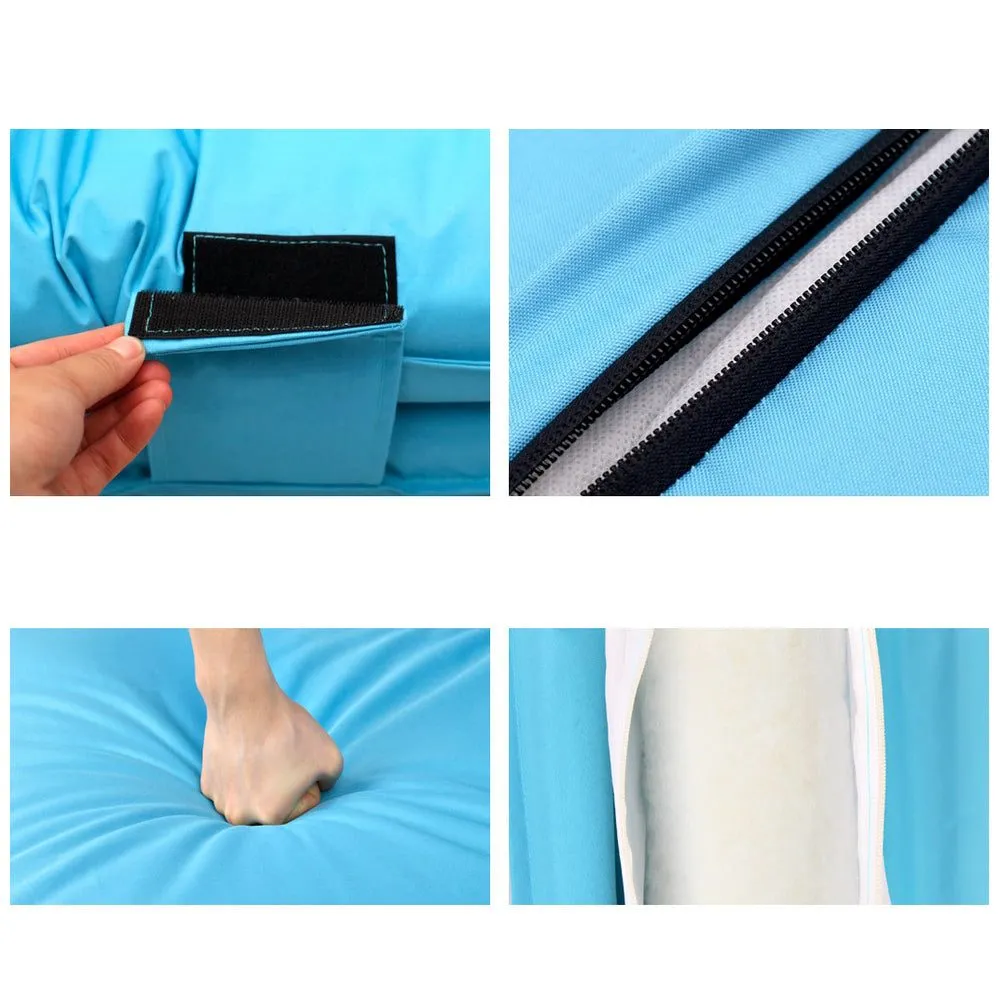 Sun Lounge Lightweight Adjustable Pool Blue