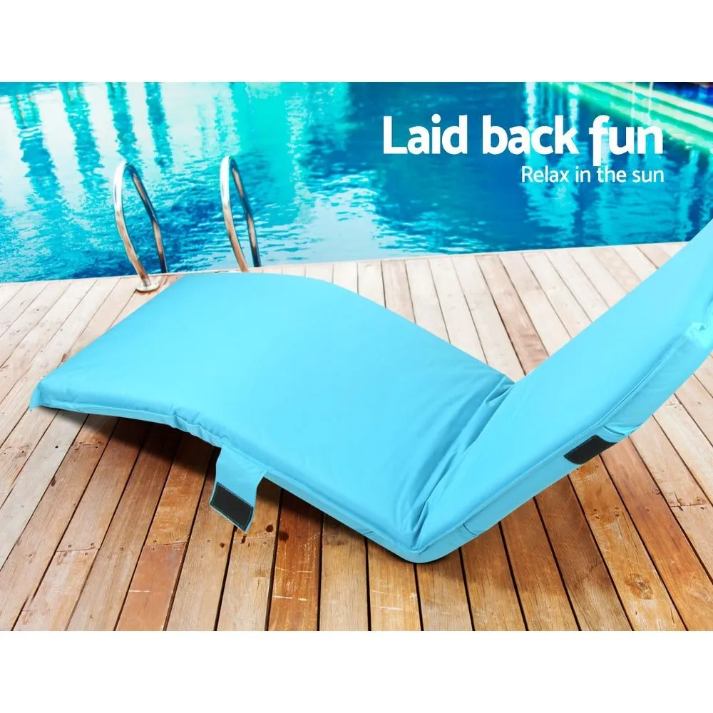 Sun Lounge Lightweight Adjustable Pool Blue