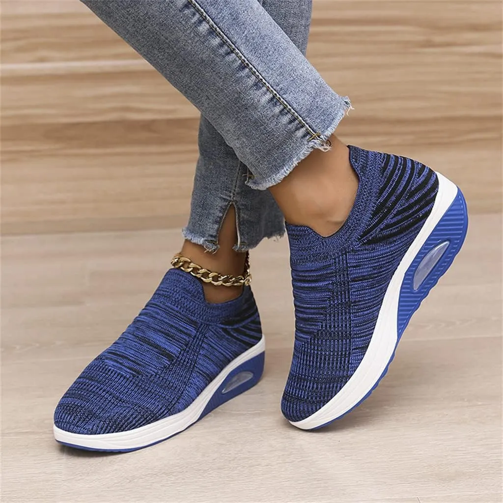 Super Soft Women's Walking Shoes, Mesh Slip On Air Cushion Lady Girls Modern Easy Shoes