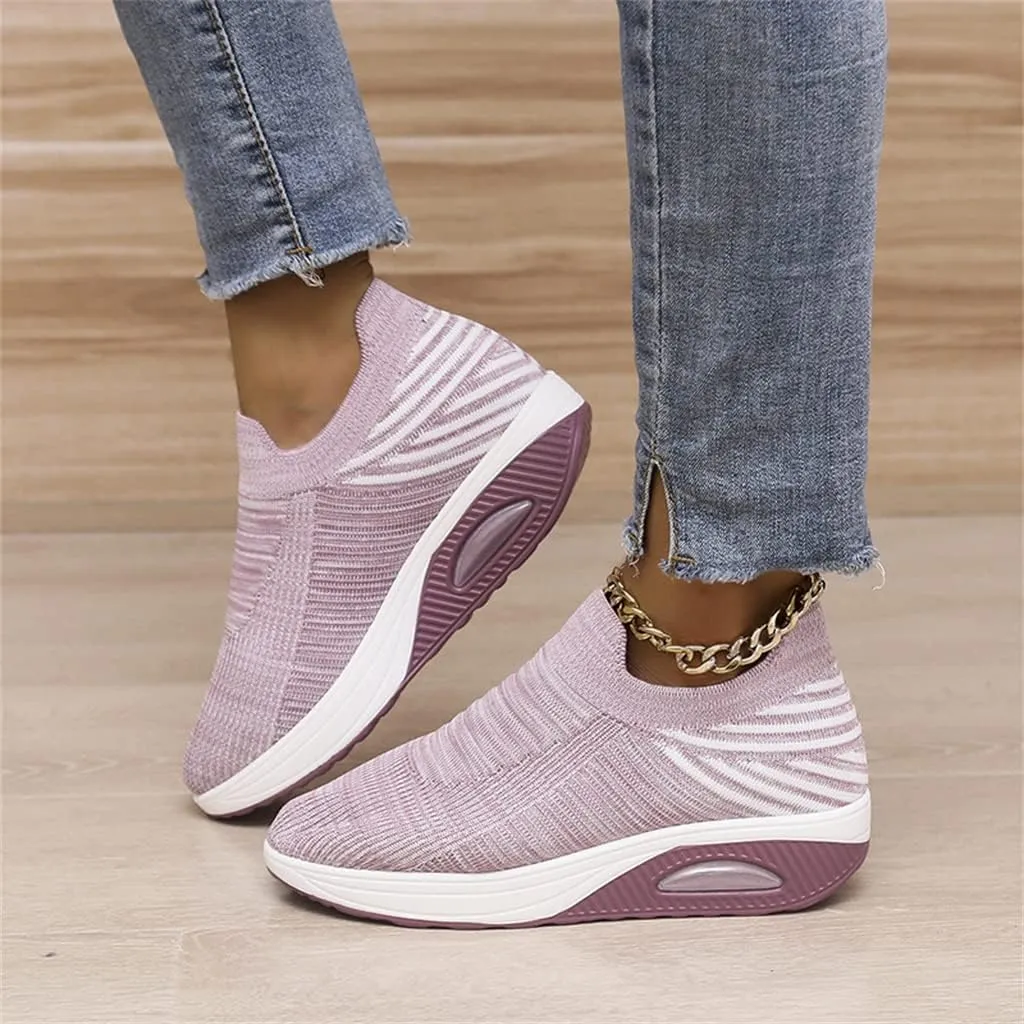 Super Soft Women's Walking Shoes, Mesh Slip On Air Cushion Lady Girls Modern Easy Shoes