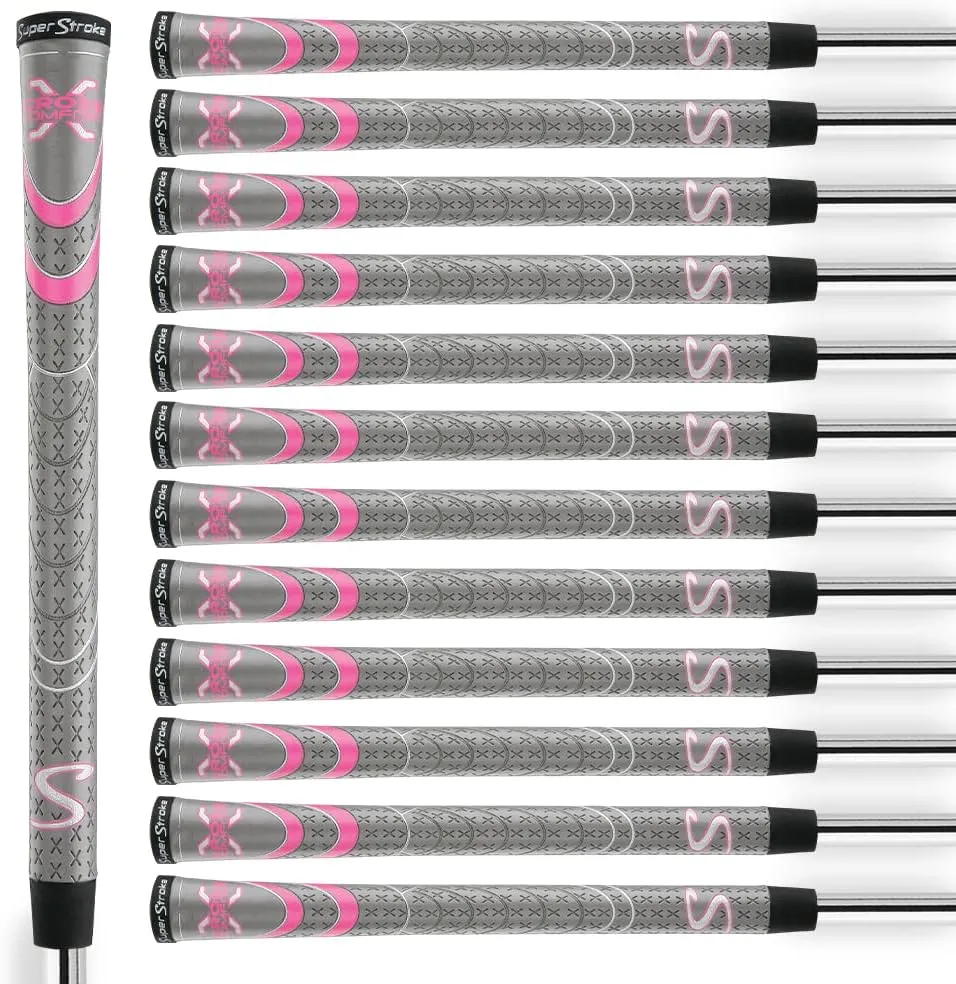 SuperStroke Cross Comfort Golf Club Grip | Soft & Tacky Polyurethane That Boosts Traction | X-Style Surface & Non-Slip | Swing Faster & Square The Clubface More Naturally
