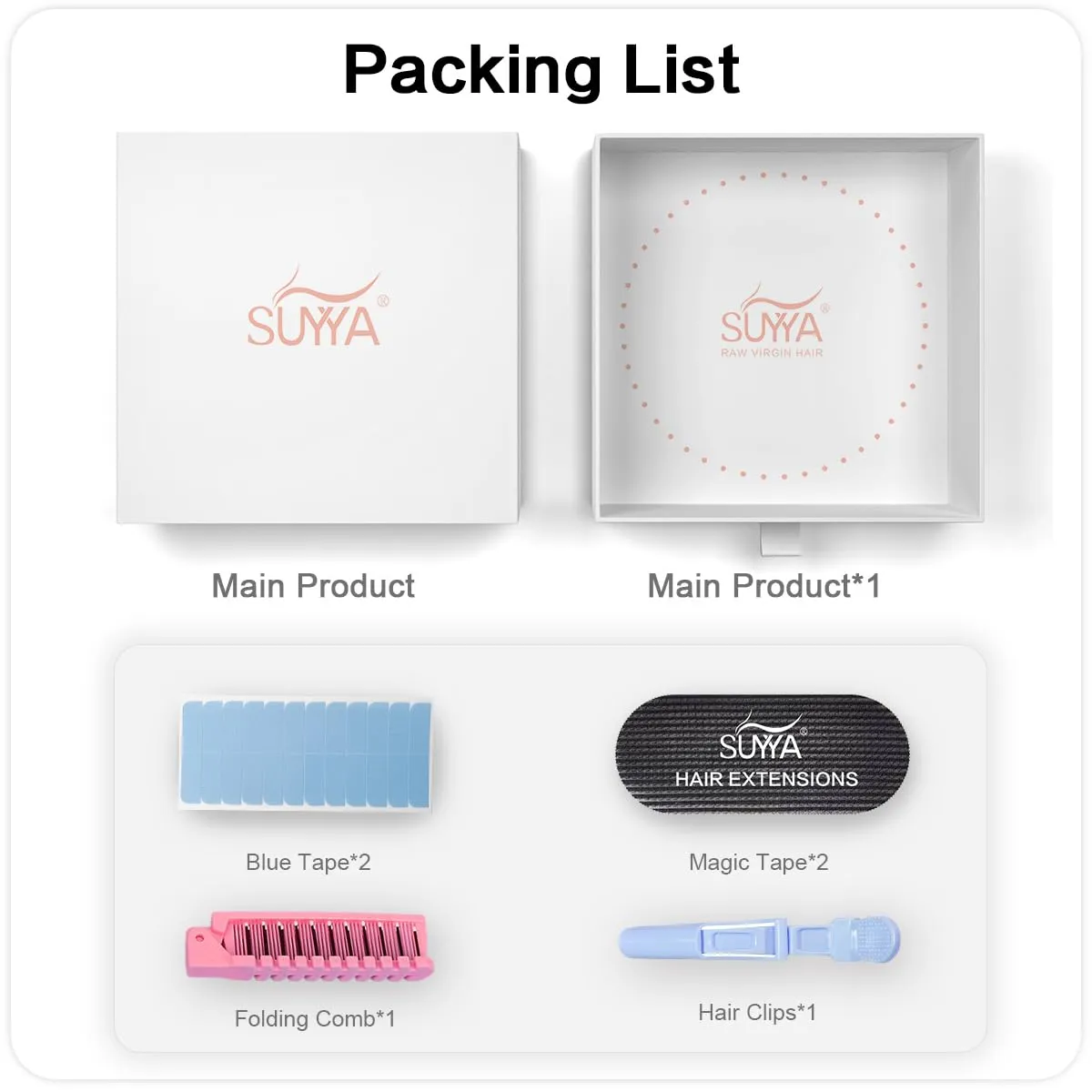 SUYYA Invisible Tape in Hair Extensions Human Hair Darkest Brown Seamless Injected Hand-Tied Pro Quality Virgin Human Hair 20PCS 40G/Pack Straight Tape Ins(14 inch #2 Darkest Brown)