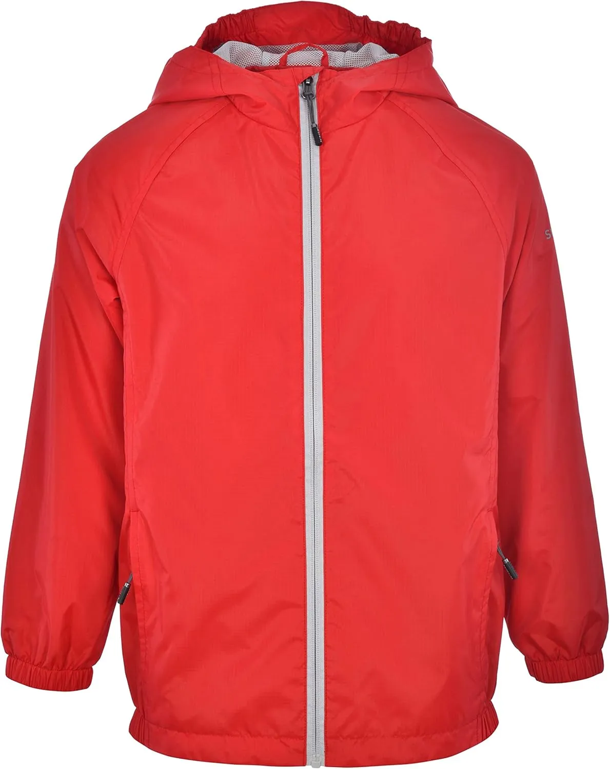 Swiss Alps Boys' Waterproof Hooded Rain Jacket Outdoor Windbreaker Lightweight Raincoats for Kids Wind Resistant