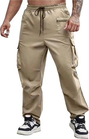 Tactical Pants for Men Athletic Training Camping Jogger Baggy Breathable Sweatpants Waist Drawstring Pant with Pocket