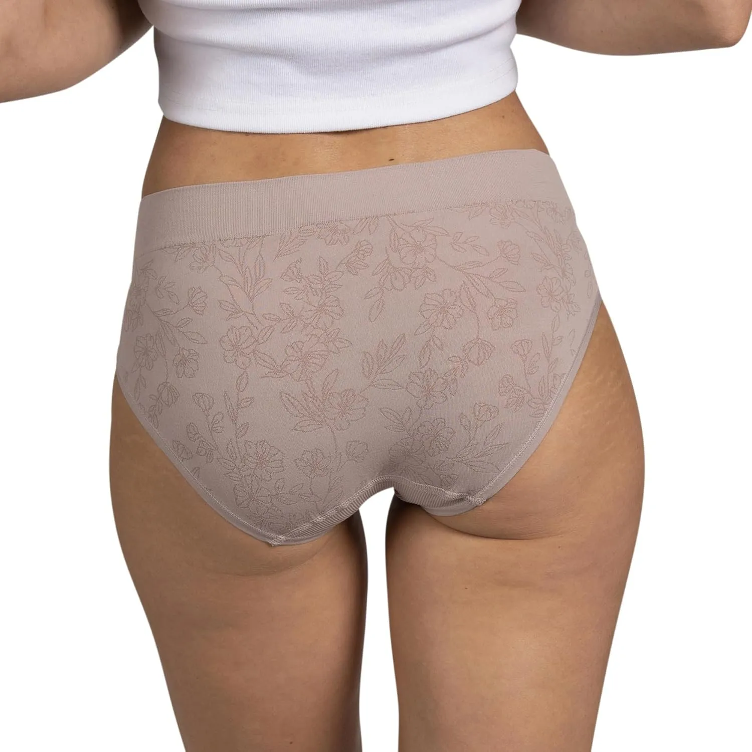 TAHARI Women's 5-Pack Seamless Hipster Underwear Invisible No Show Comfy Everyday Panties for Women