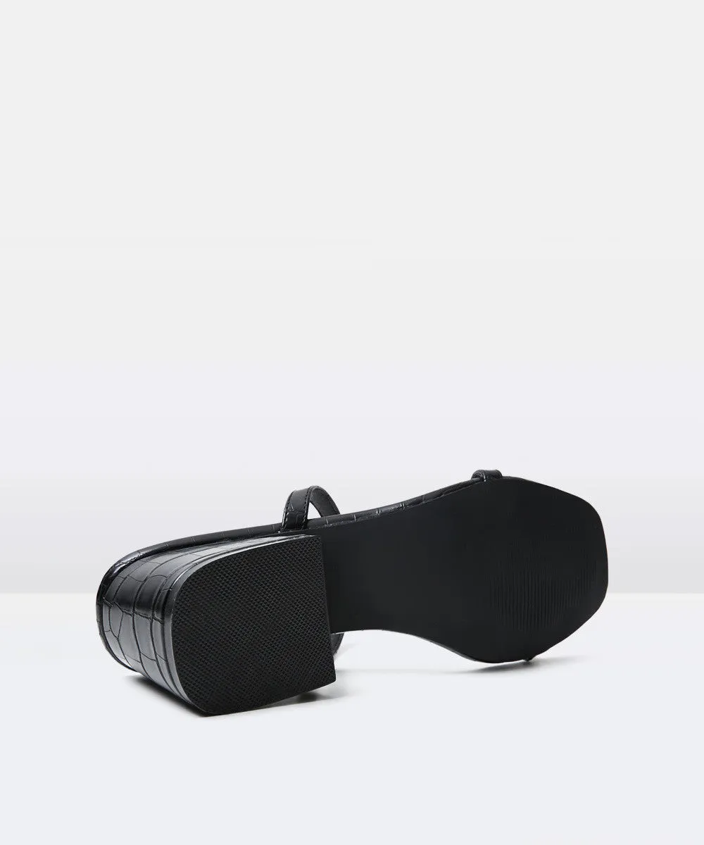 The Naomi Block Heels Black