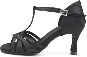 TINRYMX Women Latin Dance Shoes T-Strap Ballroom Salsa Cha-cha Professional Practice Dance Shoes,Model 3038TXD
