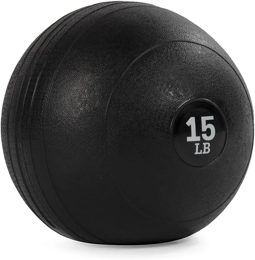 Titan Fitness 15 LB Rubber Slam Ball, Dead Weight Ball Absorbs Impact, Minimal Bounce, Textured Surface for Strength and Conditioning, Slam Ball Exercises, Cardio Workouts, Full Body Workout