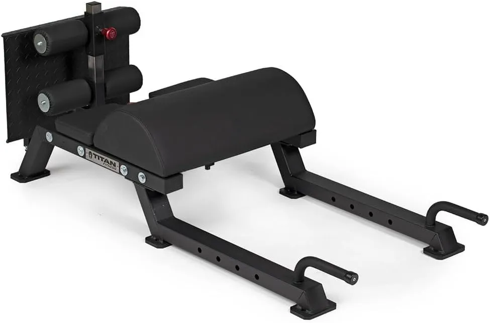 Titan Fitness Adjustable Floor Glute & Hamstring Developer (GHD), Cross Training Workout Lifting Equipment in Home and Commercial Gym