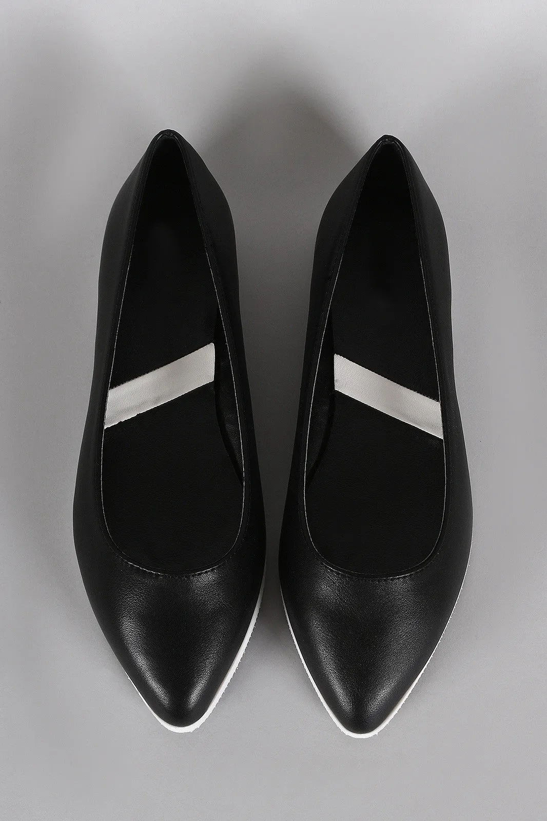 Toe Slip Contrast Sole Loafer On Pointy Flat Professional service Low-cost opportunity
