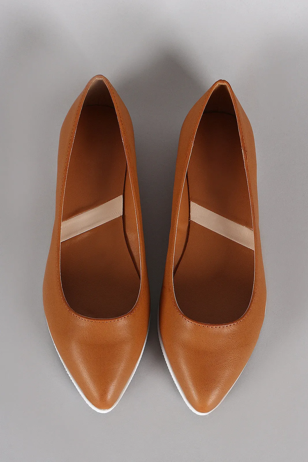 Toe Slip Contrast Sole Loafer On Pointy Flat Professional service Low-cost opportunity