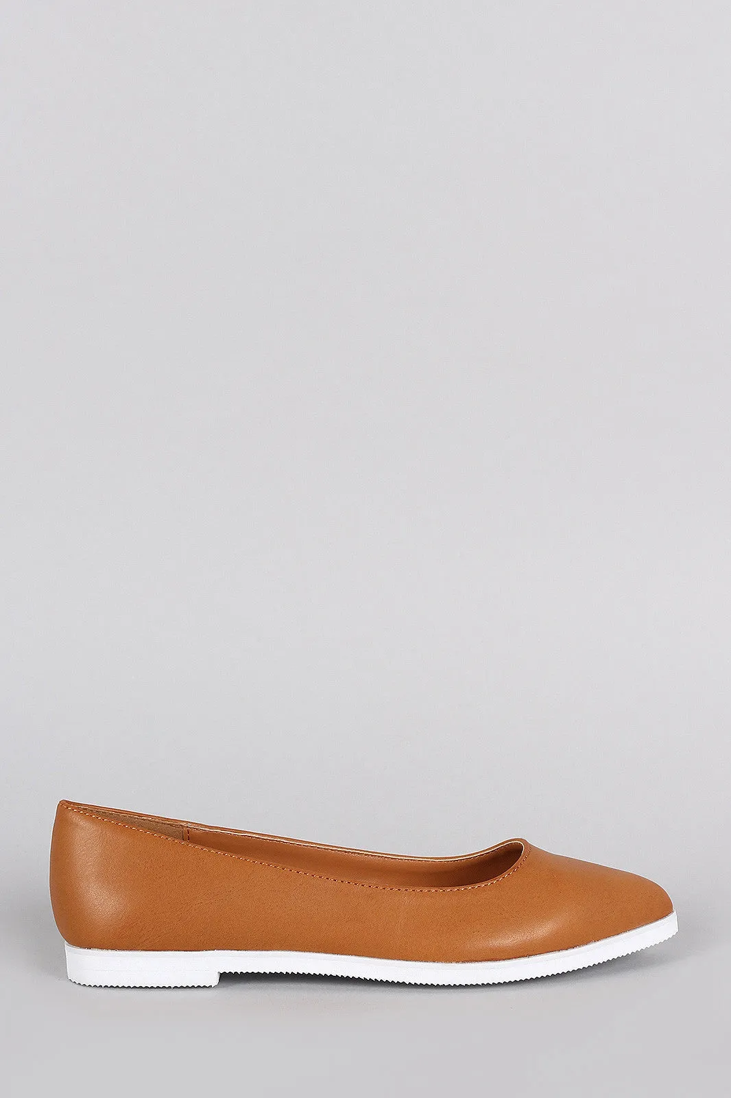Toe Slip Contrast Sole Loafer On Pointy Flat Professional service Low-cost opportunity