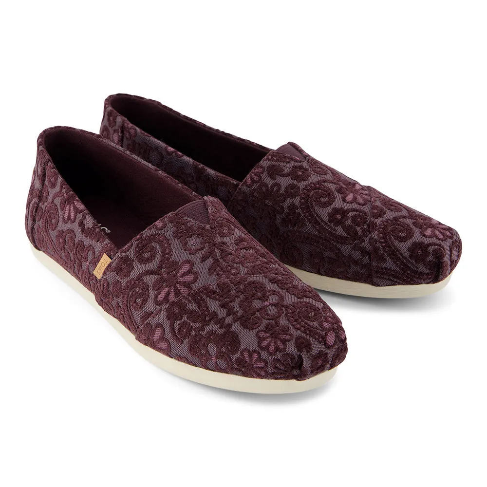 Toms Wmns Alpargata Blackberry Floral Brocade