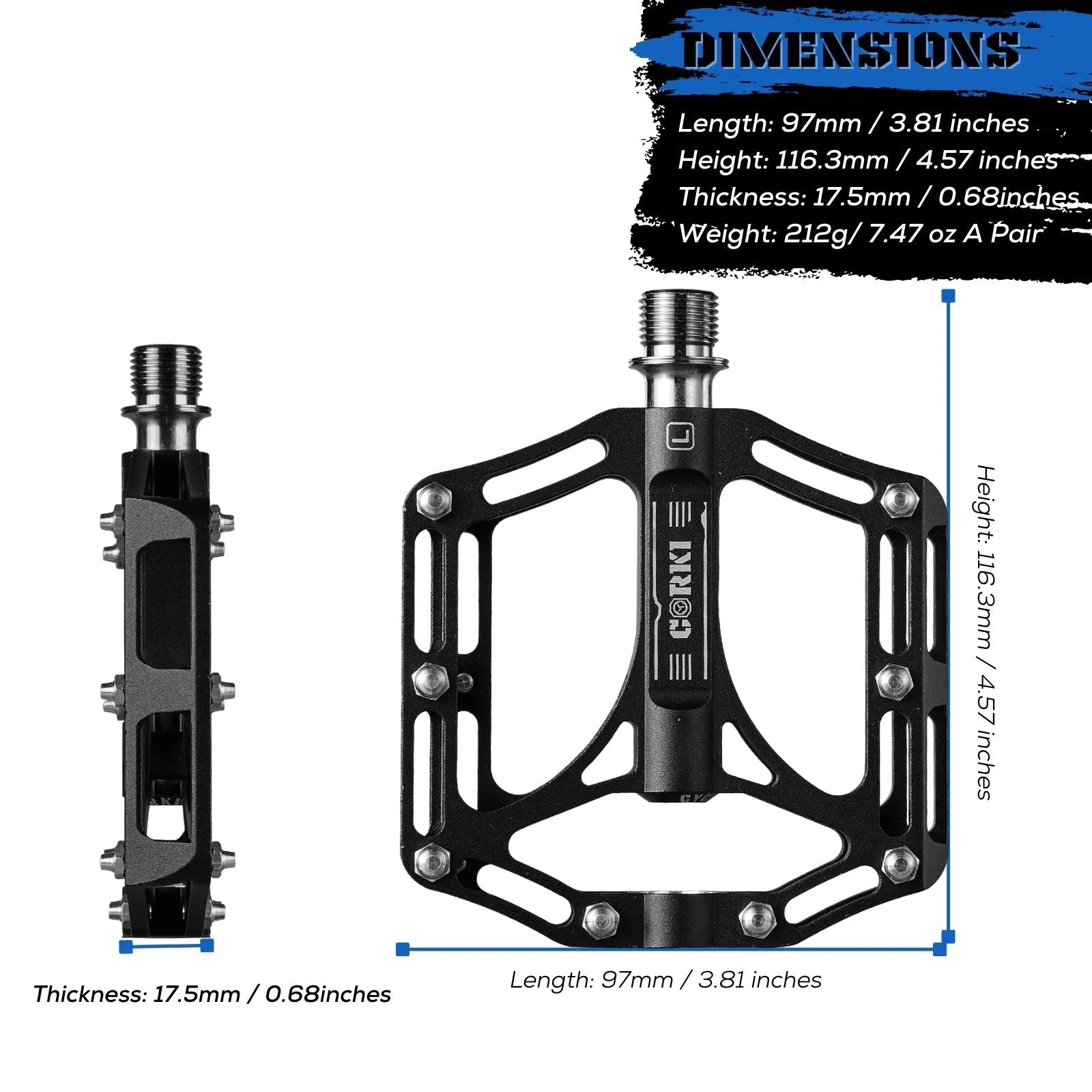 TOPO Titanium Flat Platform Mountain Bike Pedals
