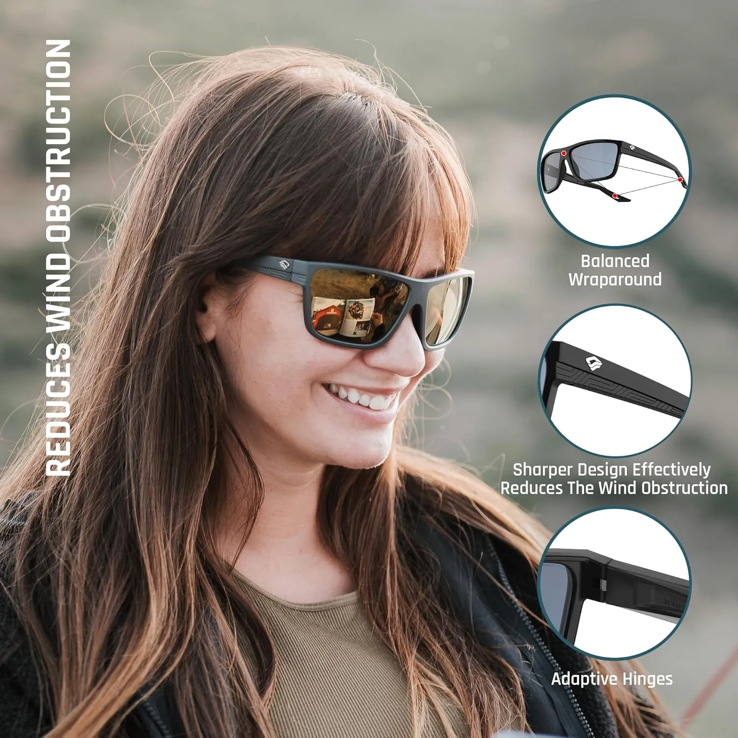 TOREGE Mens Women Sunglasses Polarized Sports UV Protection Wraparound Lightweight Sunglasses for Fishing Golfing NAUTILUS