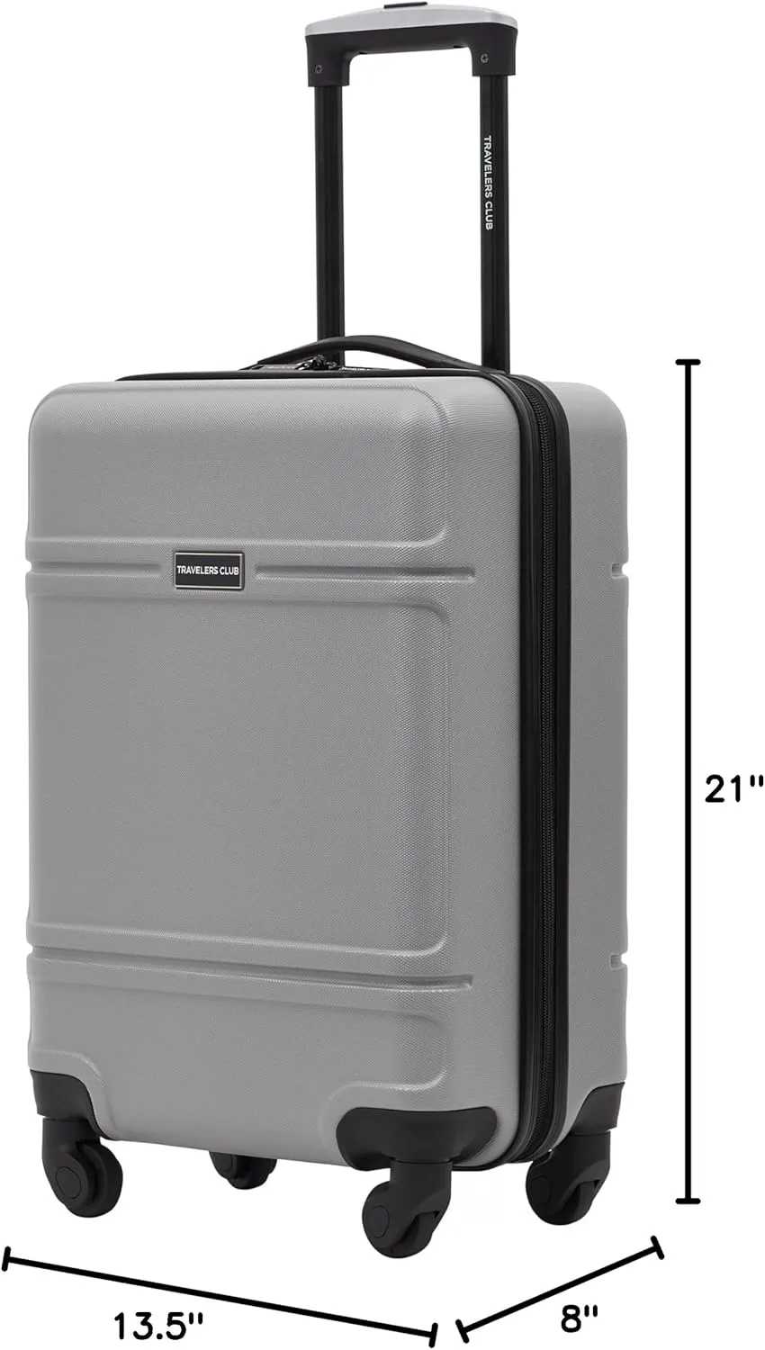 Travelers Club Skyline Spinner Luggage, Gray, 22-Inch Carry-On