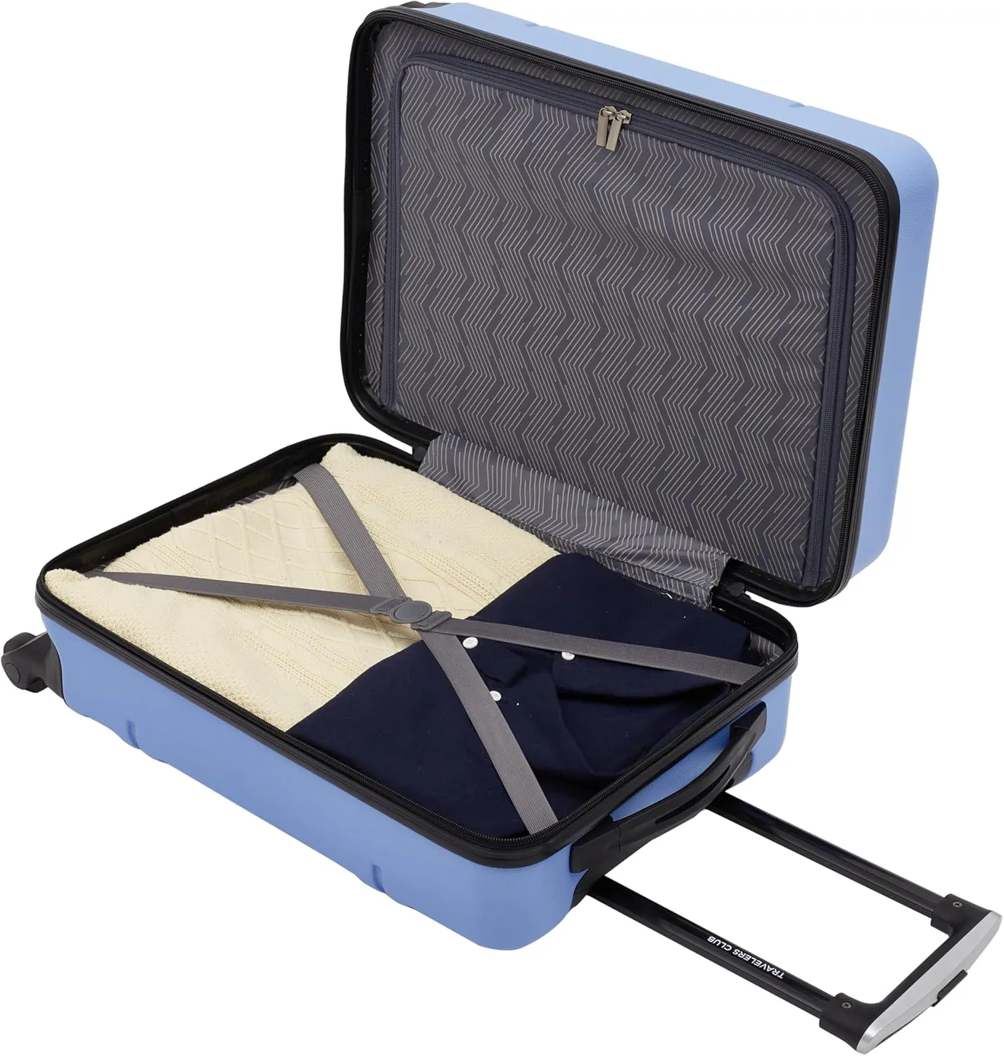Travelers Club Spinner Luggage, Skyline Blue, 22-Inch Carry-On