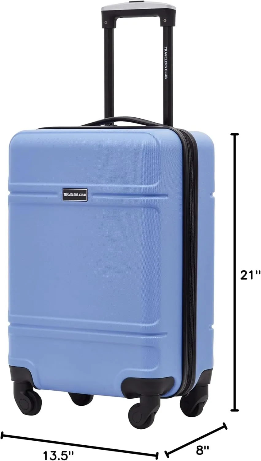 Travelers Club Spinner Luggage, Skyline Blue, 22-Inch Carry-On