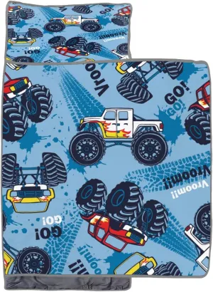 Truck Toddler Nap Mat Lightweight Kids Sleeping Bag Blanket Great for Boys or Girls Napping at Daycare, Preschool, Kindergarten
