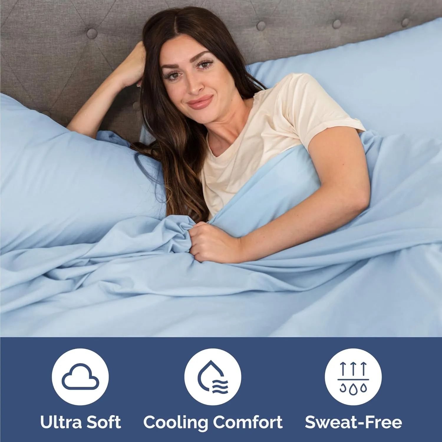 Twin 4 Piece Sheet Set - Comfy, Breathable & Cooling - Hotel Luxury Bedding for Women, Men, Kids & Teens - 1 Flat & 1 Fitted Sheet & 2 Pillowcases w/ Deep Pockets - Soft and Wrinkle Free - Baby Blue