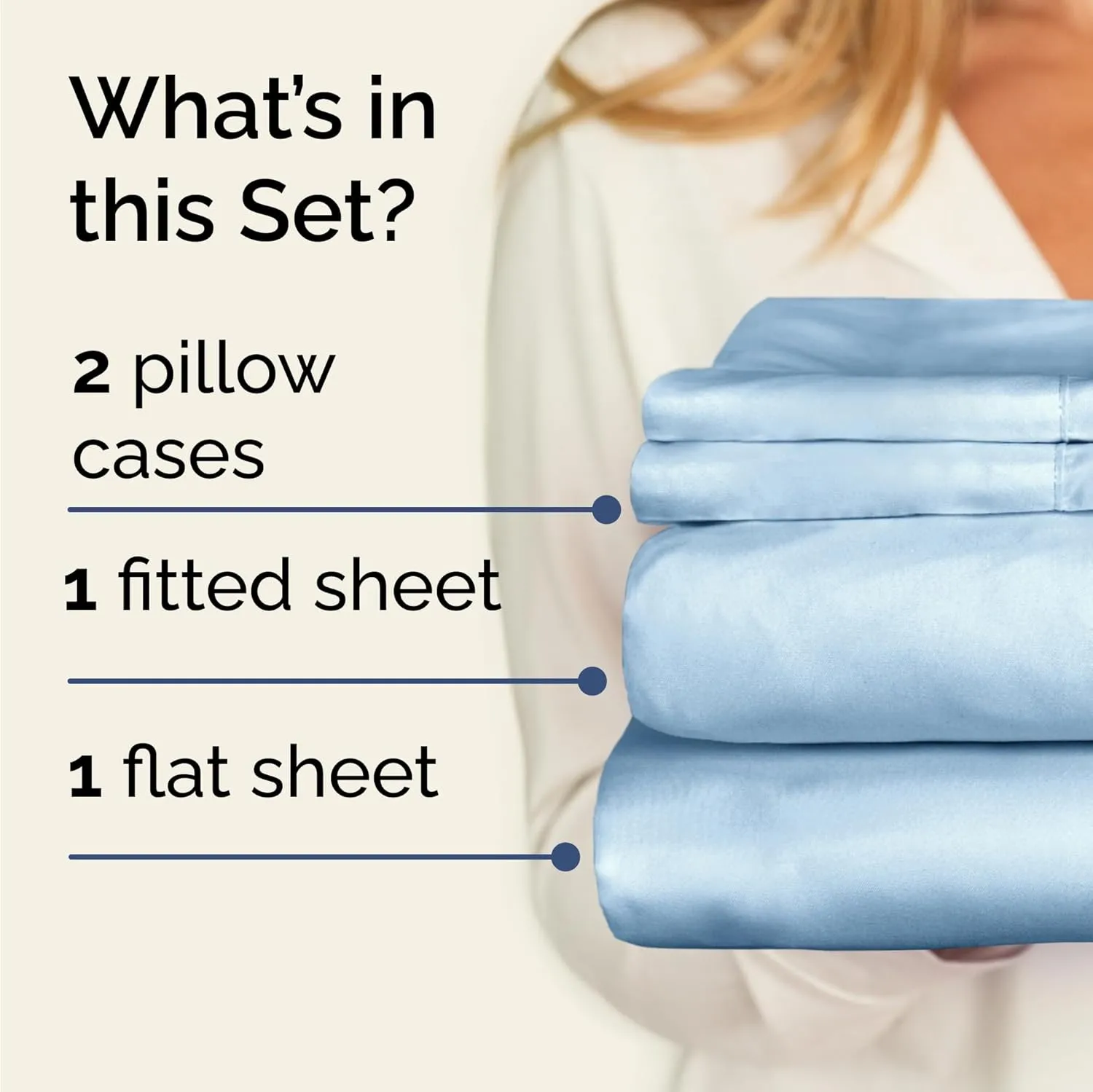 Twin 4 Piece Sheet Set - Comfy, Breathable & Cooling - Hotel Luxury Bedding for Women, Men, Kids & Teens - 1 Flat & 1 Fitted Sheet & 2 Pillowcases w/ Deep Pockets - Soft and Wrinkle Free - Baby Blue