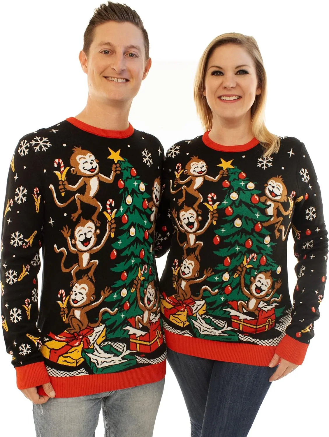 Ugly Christmas Party Knitted Ugly Christmas Sweater for Men and Women - Reindeer & Animals