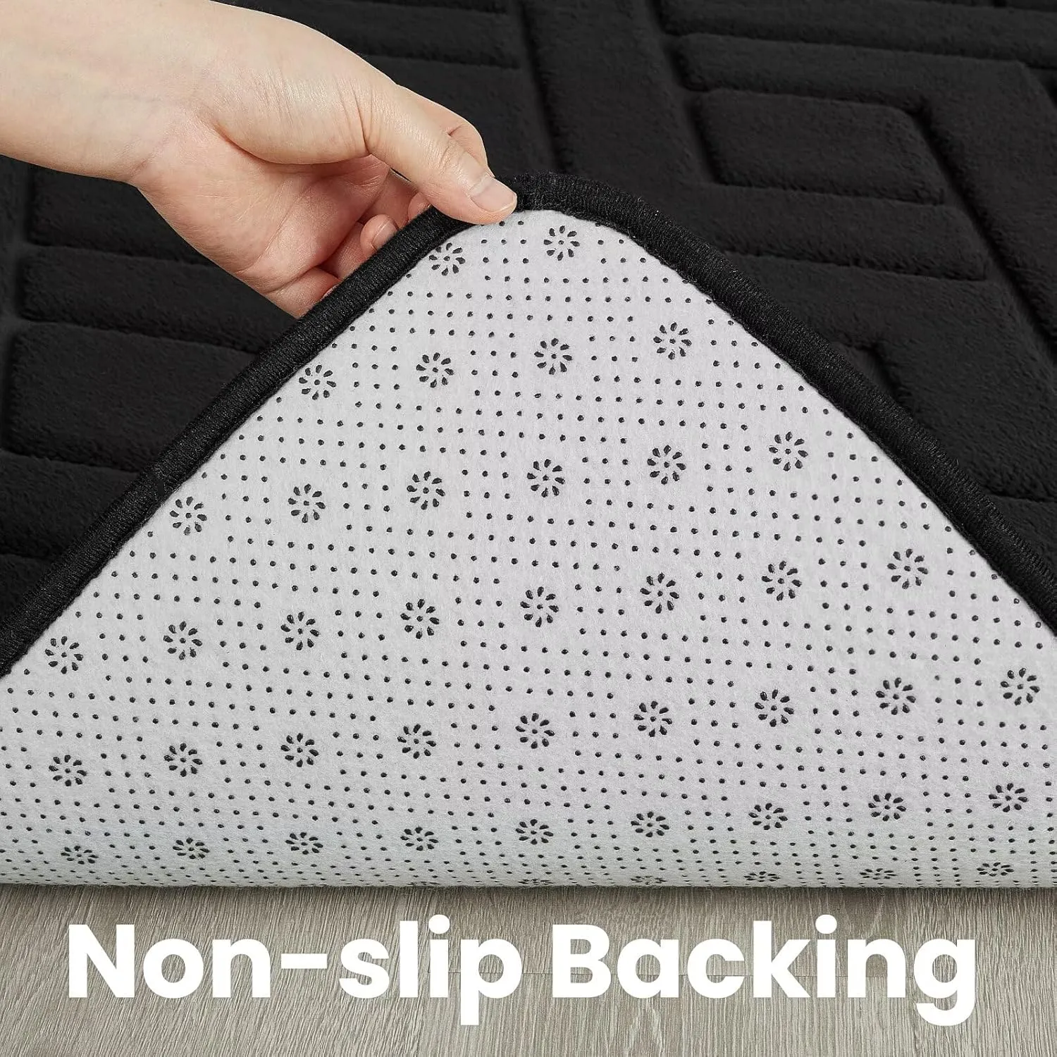 Ultra Soft Black Area Rug for Bedroom, 3x5 Modern Geometric Shag Rugs with Nonslip Backing for Living Room, Washable Fuzzy Carpet for Cozy Kids Room Nursery