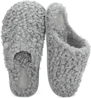 ULTRAIDEAS Women's Fuzzy Slip-on Slippers, Cozy Indoor House Shoes with Memory Foam