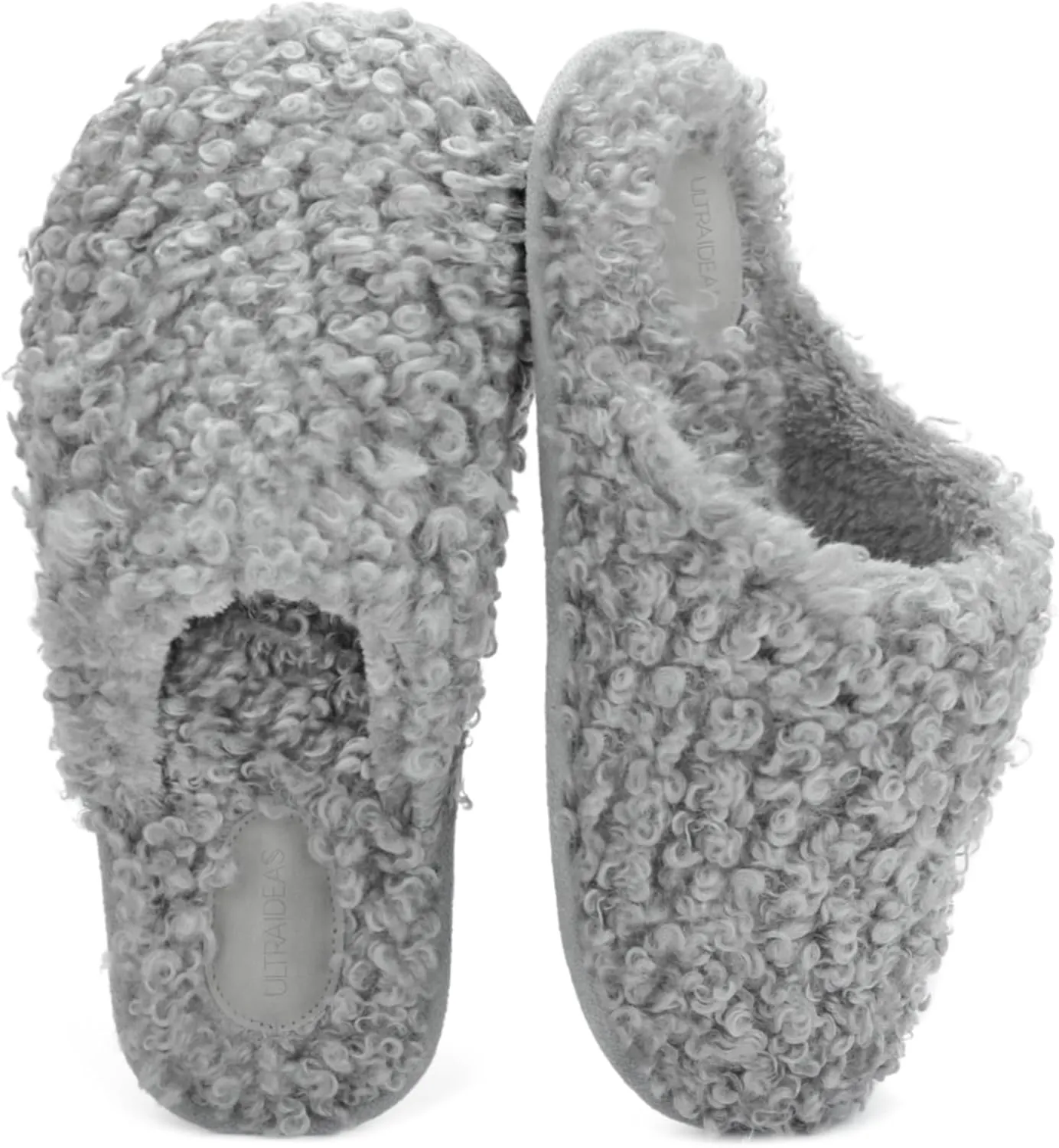 ULTRAIDEAS Women's Fuzzy Slip-on Slippers, Cozy Indoor House Shoes with Memory Foam
