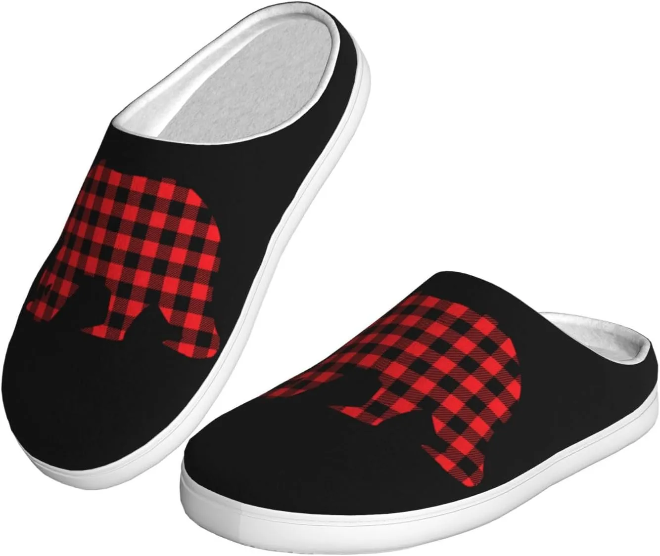 Unisex Warm Slippers Non-Slip Winter Fluffy Slippers Slip-On Plush Slippers Bedroom Slippers House Shoes For Men Women