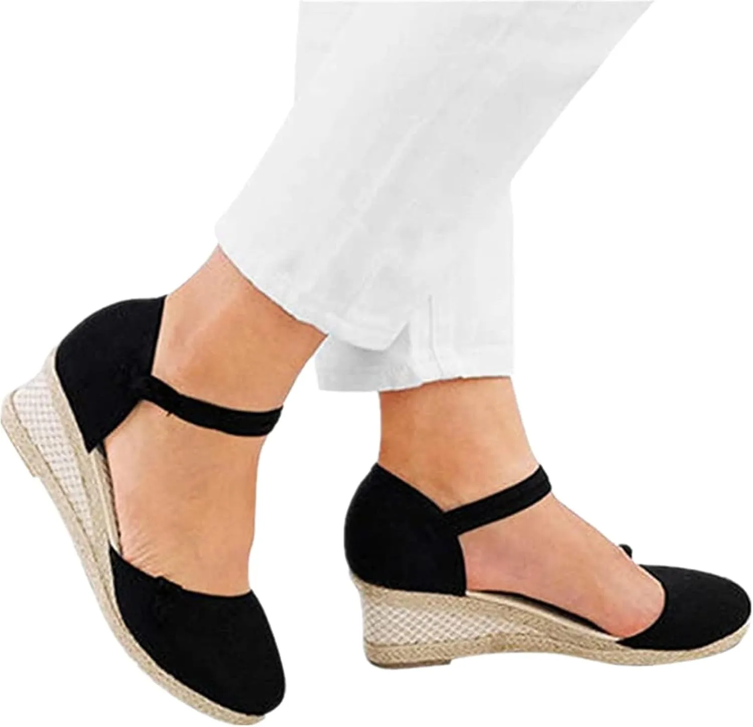 UOQAPRE Sandals for Women Platform Wedge Open Toe Low Heel Beach Womens Sandals Flats Heel Ankle Chelsea Dress Shoes