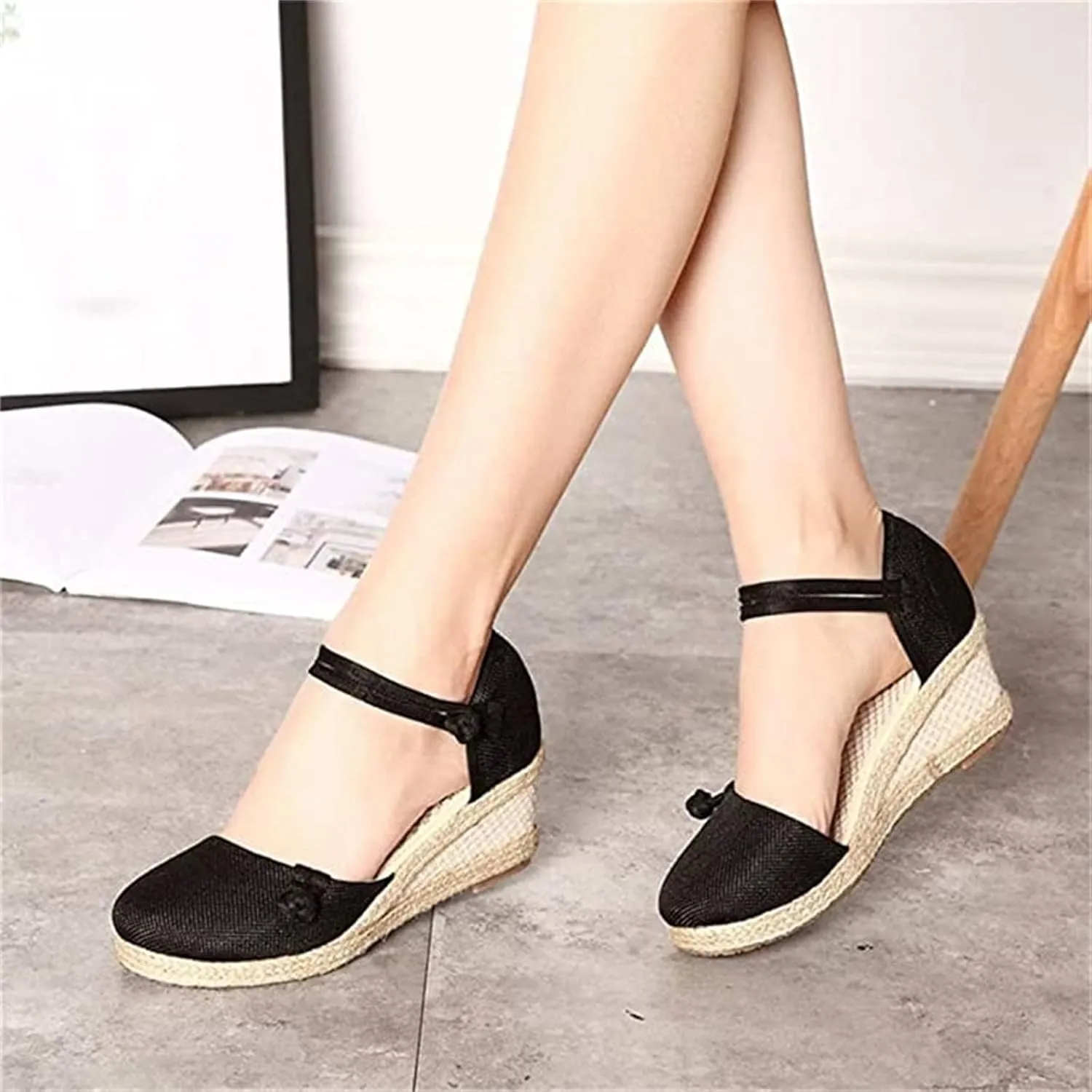 UOQAPRE Sandals for Women Platform Wedge Open Toe Low Heel Beach Womens Sandals Flats Heel Ankle Chelsea Dress Shoes