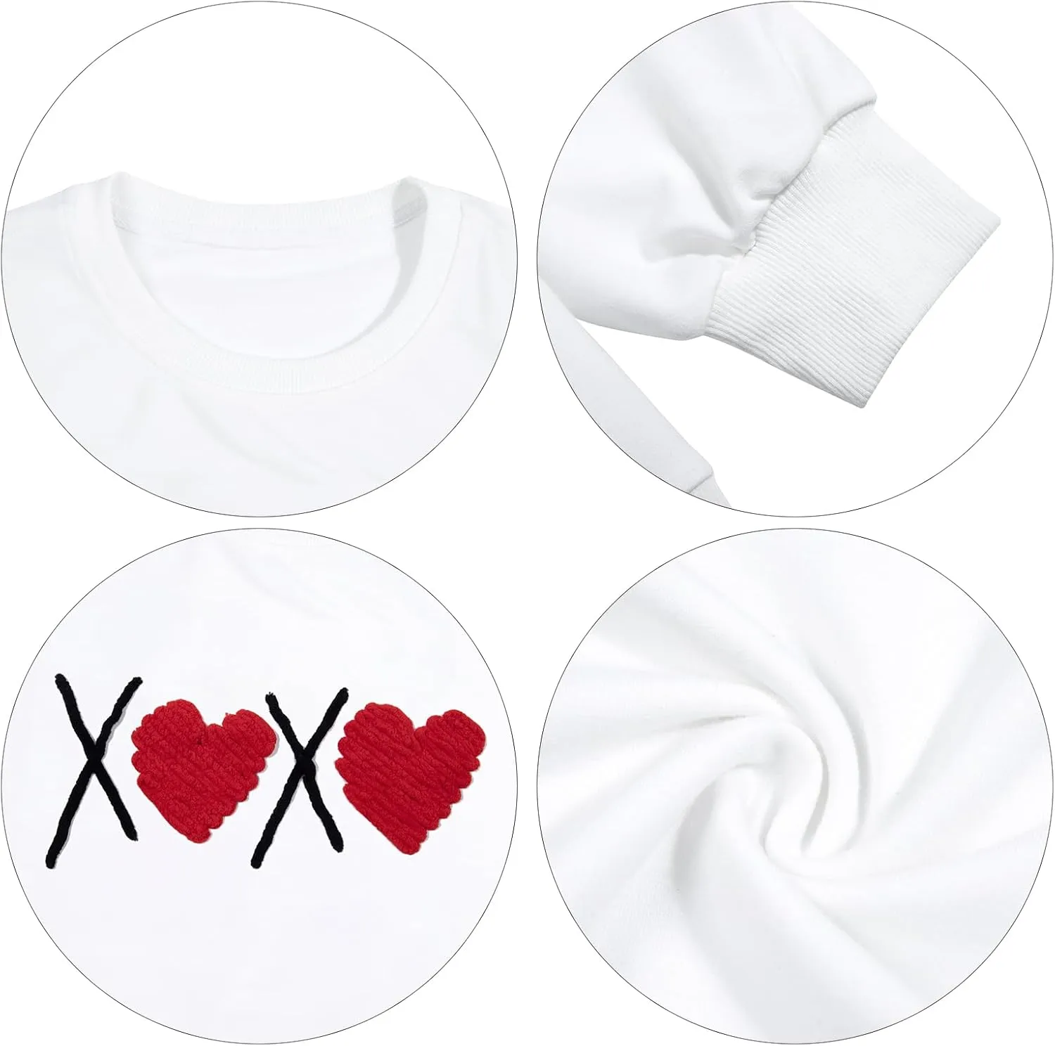 Valentines Sweatshirts For Women Love Sweatshirt Cute Heart Graphic Sweater Casual Patch Pullover Tops