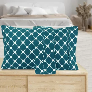 Valerian Bloomingdale Pattern Pillowcase 1500 Thread Count 2-Piece Set Super Soft, Easy Slip-On and Wrinkle Resistant, Bloomingdale Queen Pillowcase, Turquoise