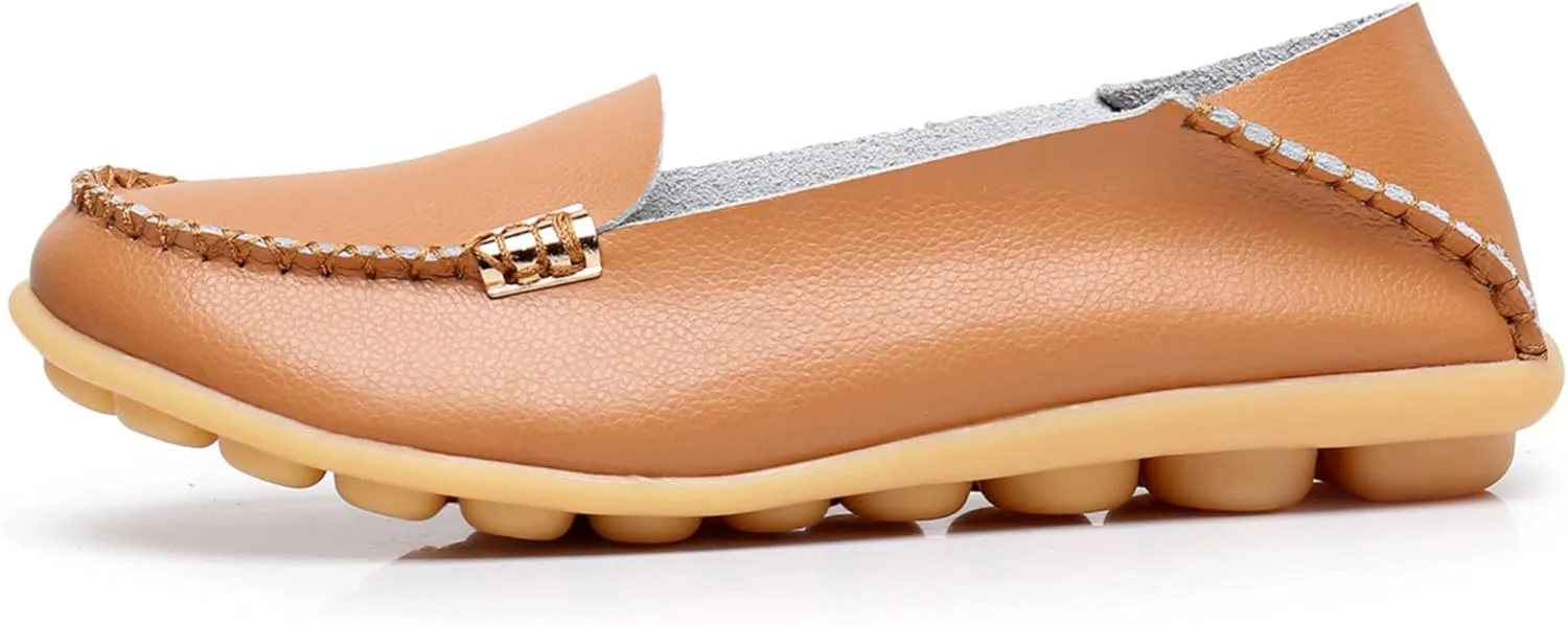 VenusCelia Women's Natural 2 Comfort Walking Flat Loafer