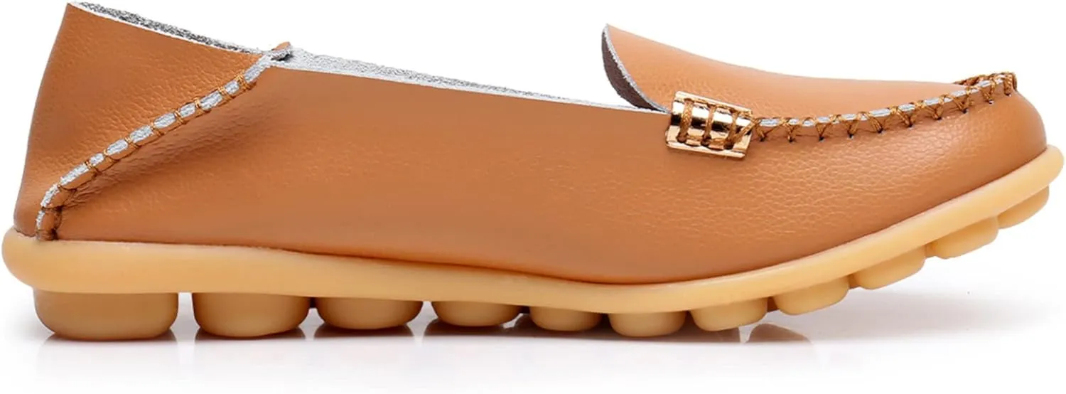 VenusCelia Women's Natural 2 Comfort Walking Flat Loafer