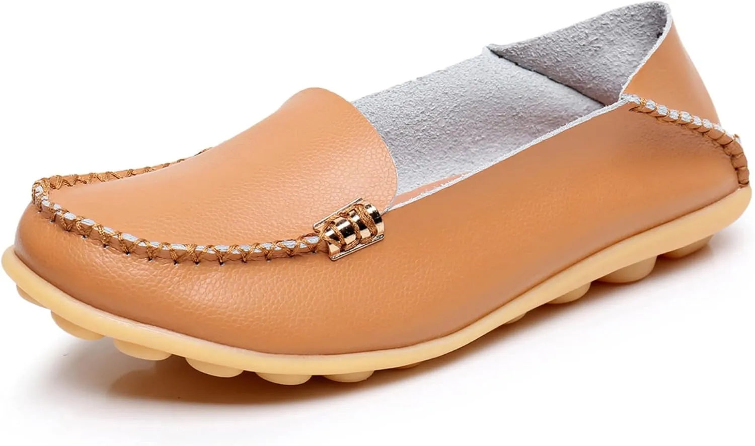 VenusCelia Women's Natural 2 Comfort Walking Flat Loafer