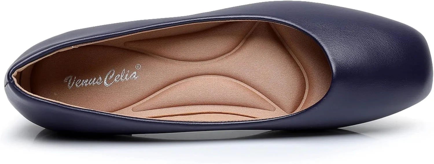 VenusCelia Women's Tile-Toe Flat Shoe